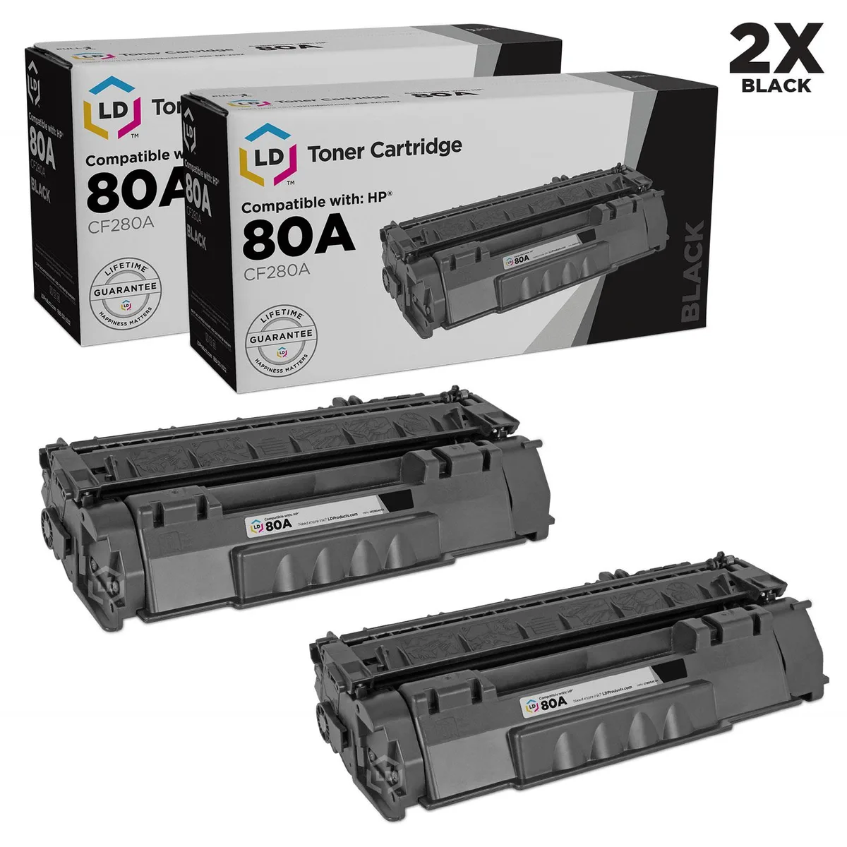 LD Products LD Products CF280A HP 80A Black Toner Cartridge 2-Pack — product photo