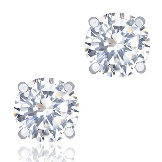 ORROUS &amp; CO ORROUS &amp; CO 1.90 Carat Cubic Zirconia Round Cut Solitaire Stud Earrings 18K White Gold Plated — product photo