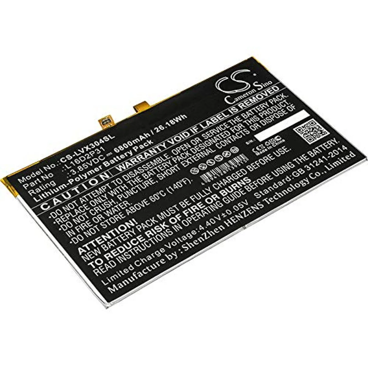  Cameron Sino Tab 4 10 6800mAh 26.18Wh cell phone battery L16D2P31 — product photo
