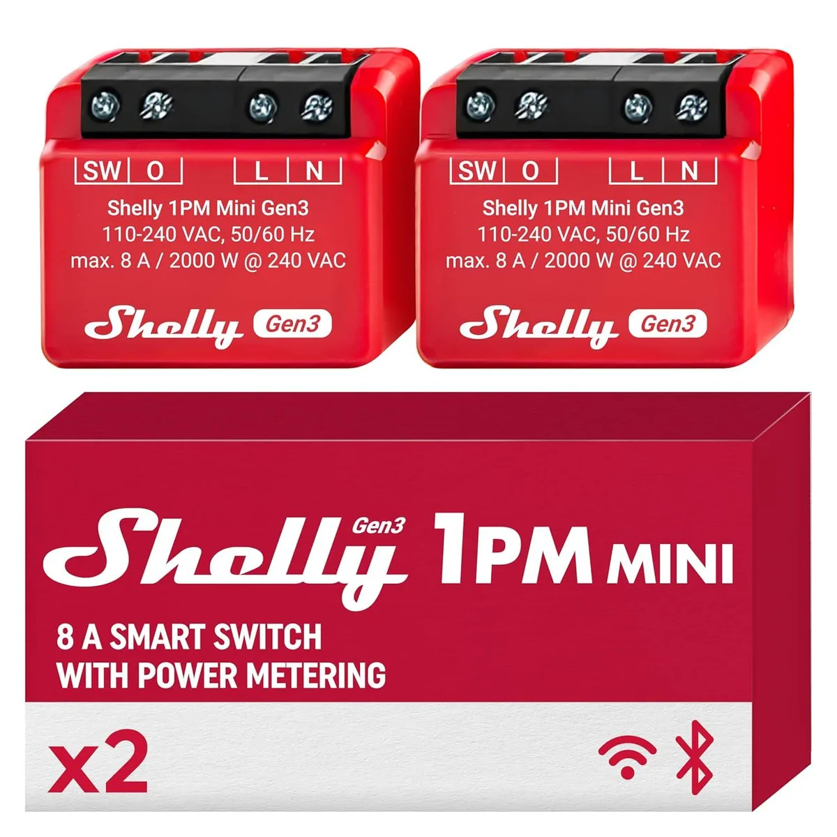 Shelly Shelly 1PM Mini Gen3 2-pack relay — product photo