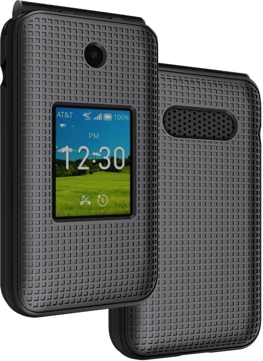 Nakedcellphone Nakedcellphone Black Grid Textured Hard Case Slim Cover for AT&amp;T Cingular Flex 2 (Debut Flex) — product photo