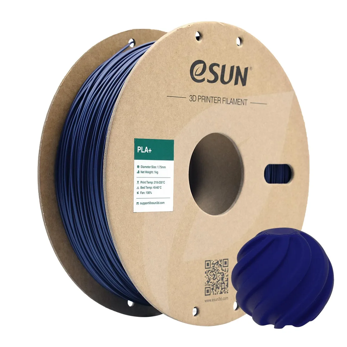 eSUN eSUN PLA+ Filament 1.75 mm 1 kg Dark Blue — product photo