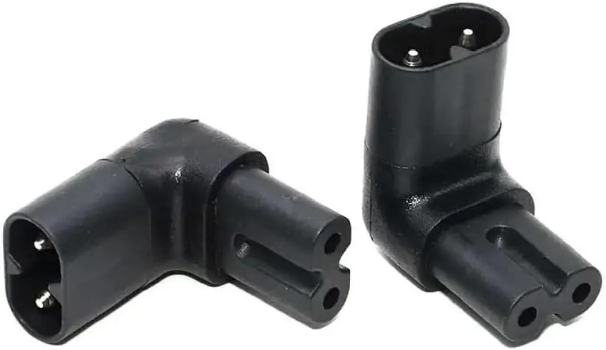 TeKit TeKit IEC 60320 C8 to C7 90° Adapter 1ft 2-Pack — product photo