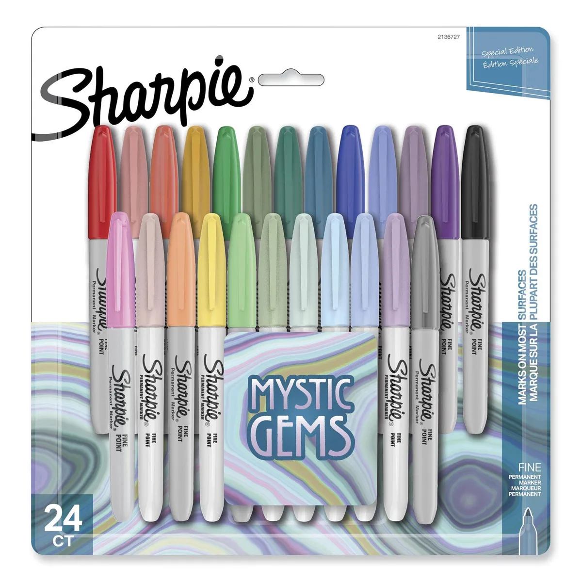 Newell Rubbermaid Newell Rubbermaid 2136727 Sharpie Mystic Gems Markers Fine Bullet Tip Assorted 24/Pack — product photo
