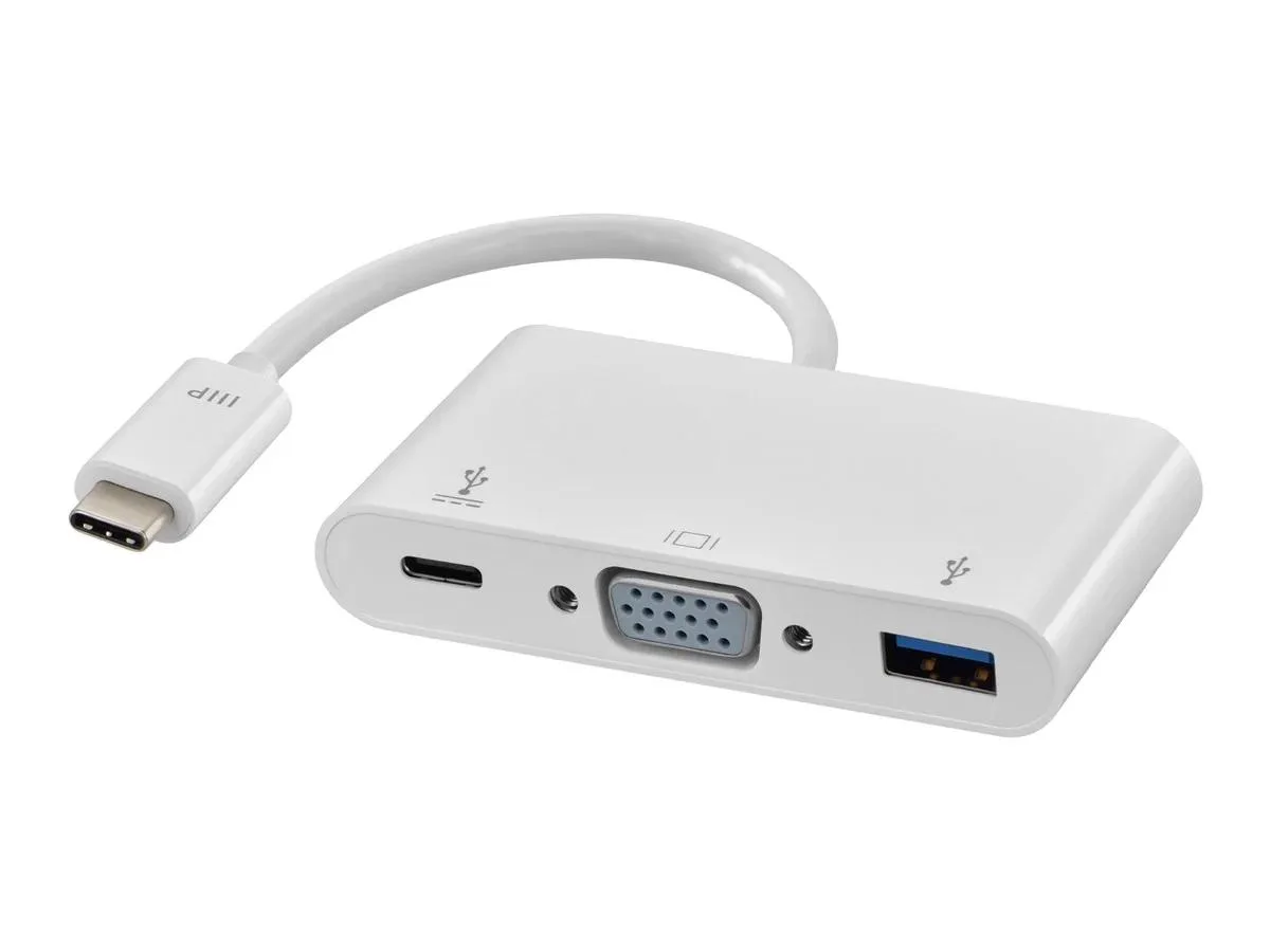 Monoprice Inc. Monoprice 114504 USB-C VGA Multiport Adapter White 1080p 60Hz USB 3.0 60W — product photo