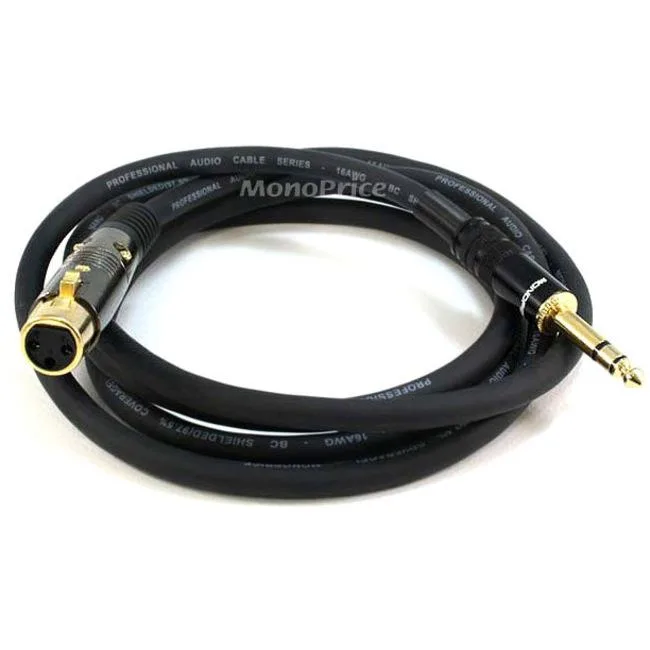 Monoprice Inc. Monoprice 104769 XLR Female to 1/4in TRS Male Cable 1.8288m 16AWG — product photo