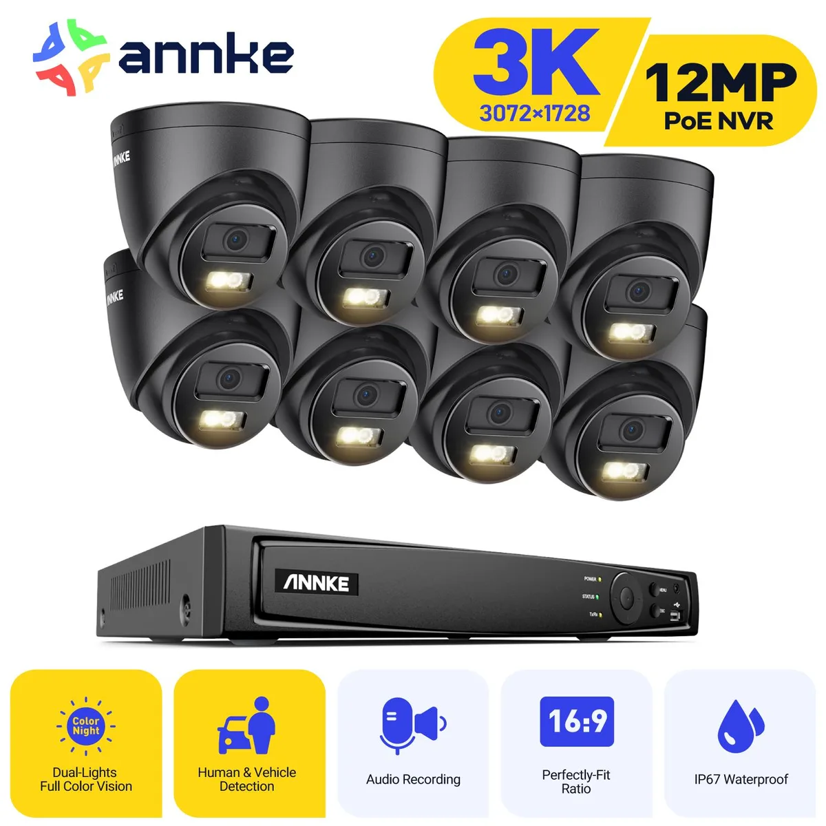 Annke Annke H.265+ 8CH PoE Surveillance Security System 0TB — product photo