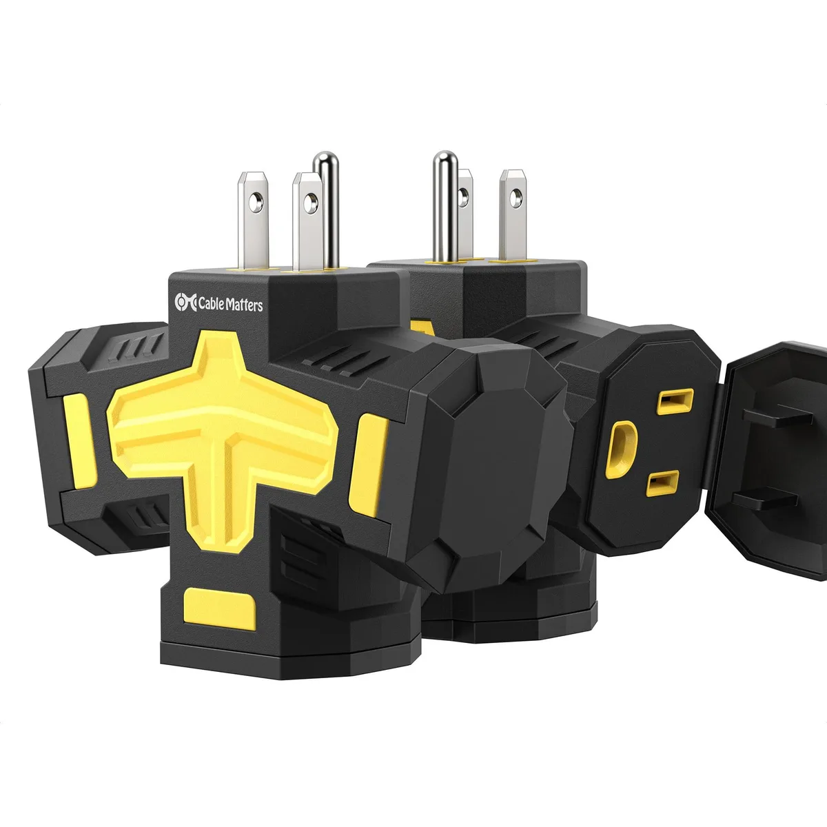  Cable Matters 400140-BLKx2 2-Pack 15A 1875W 3 Way Outdoor Power Splitter Cord — product photo