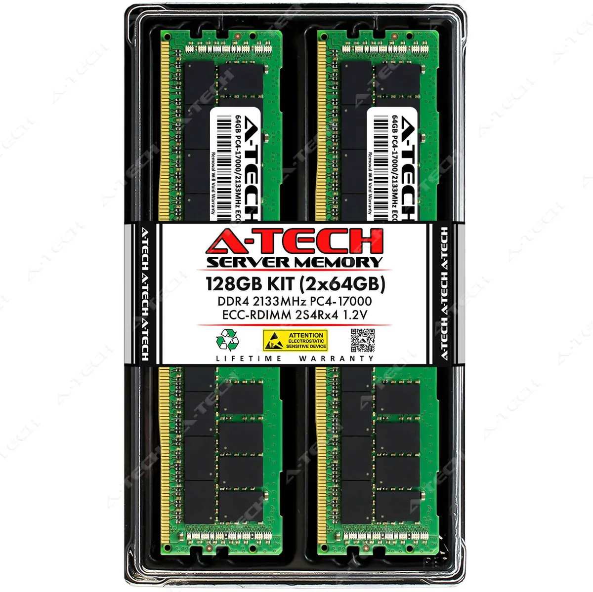 A-Tech A-Tech 128GB (2x64GB) DDR4 2133 ECC RDIMM 2S4Rx4 3DS server RAM — product photo