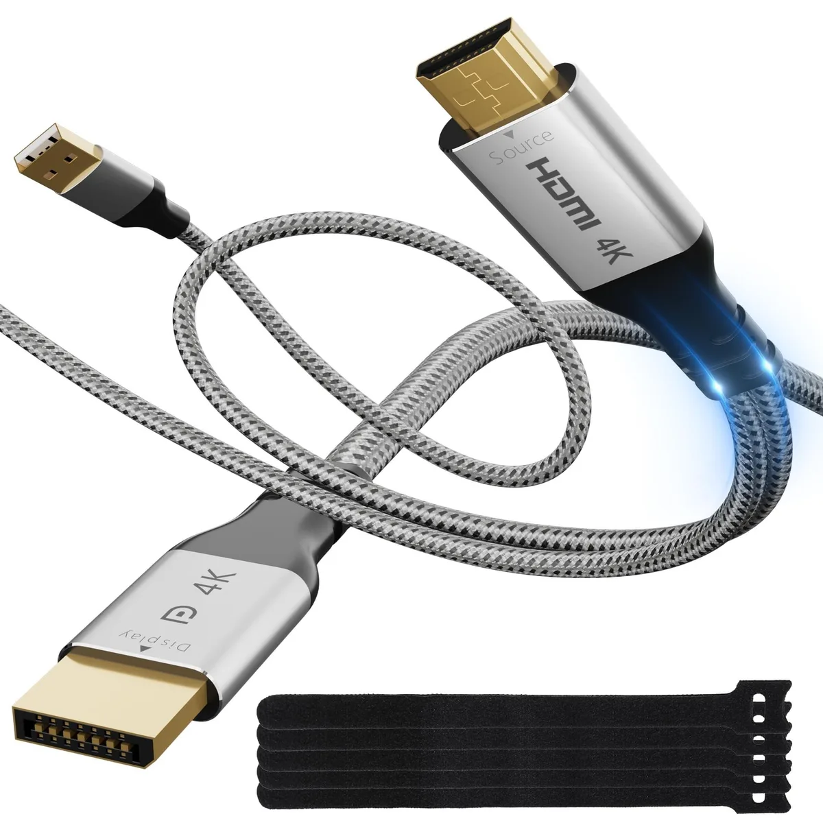 ARENTI ARENTI HDMI to DisplayPort Adapter Cable 25 Ft 4K@60Hz 2 in 1 accessory — product photo