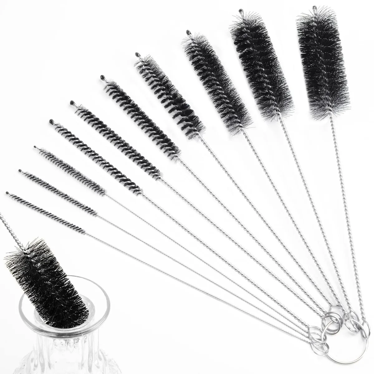  10 Piece 8.2 Inch Nylon Tube Brush Cleaning Kit — product photo