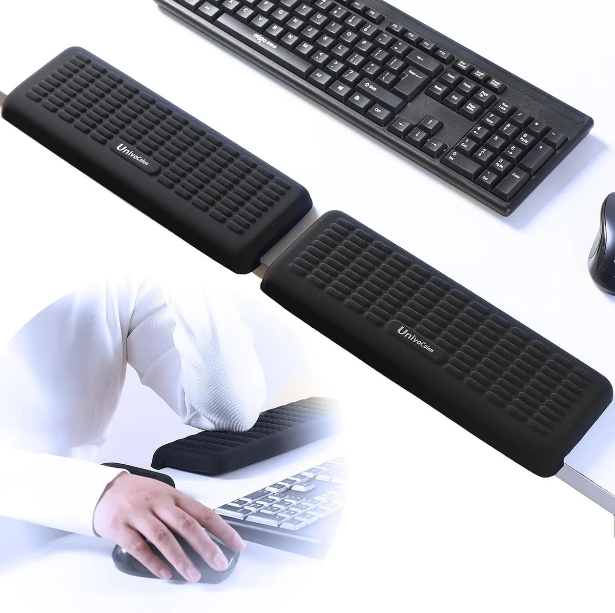 Emerson Emerson L-Shaped Wrist Rest 2-Piece Set Black 11.8 x 3.9 inch — product photo