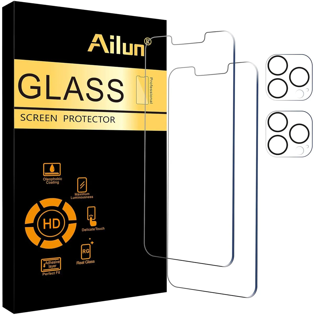 Ailun Screen + Lens Protector 2+2 Pack iPhone 13 Pro Max 6.7 Inch — product photo