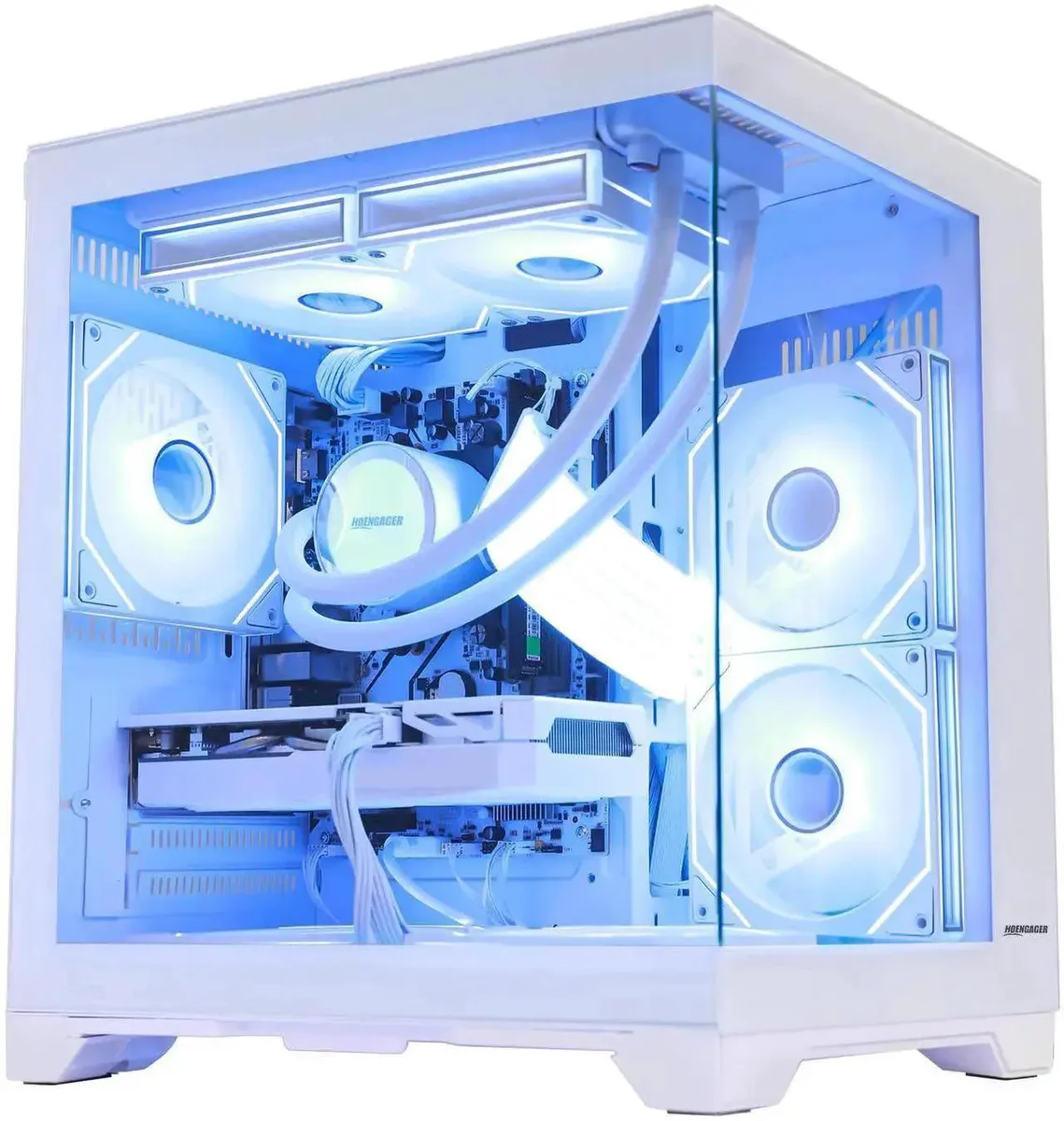 Hoengager Hoengager Gaming PC Ryzen 7 5700X Arc B580 12GB 16GB DDR4 2TB White 240mm AIO — product photo