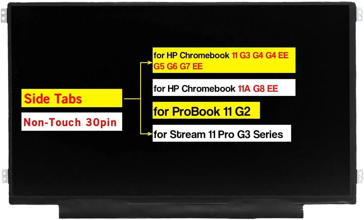NUOLAISUN NUOLAISUN 11.6" HD 1366x768 30-pin laptop screen — product photo