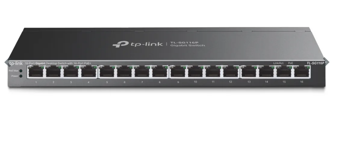 TP-Link TP-Link TL-SG116P 16-port Gigabit PoE+ network switch 120W — product photo