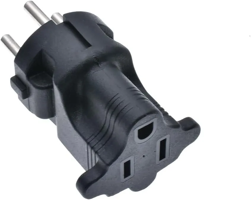TeKit TeKit USA NEMA 5-15R to Israel Plug Adapter Green 10A 125V 250V — product photo
