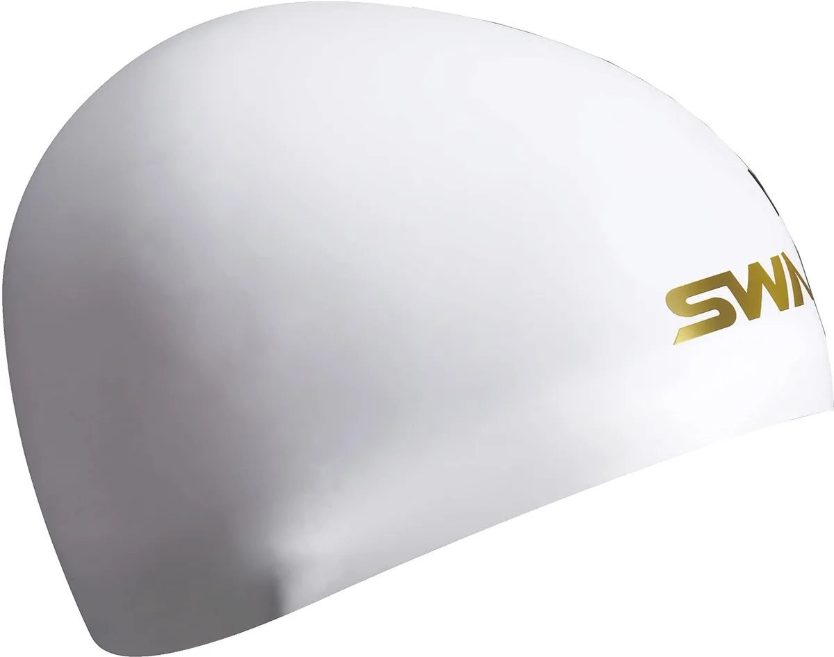 SWANS SA-10S W Competitive Swim Cap White Silicone FINA Approved 2019 — product photo