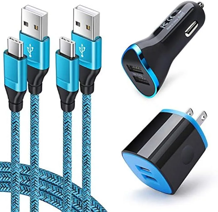 TAURKENAM TAURKENAM USB-C Charger Kit Car &amp; Wall Dual Port 2.4A Cable — product photo