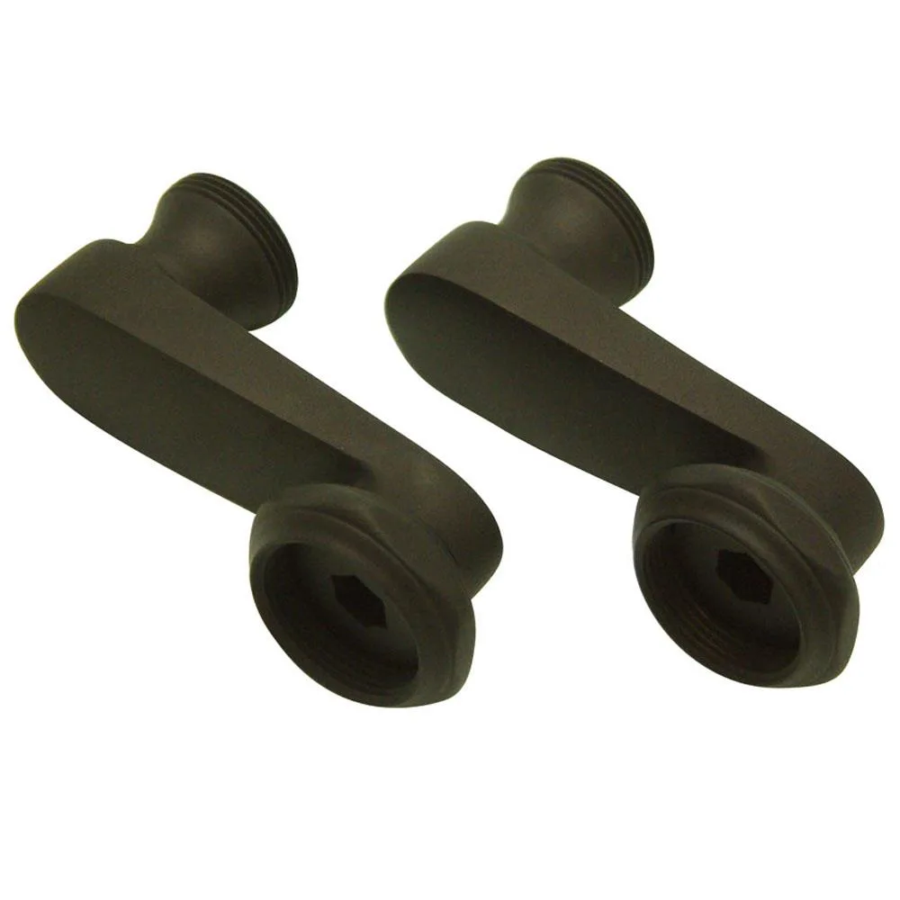 A curved metal swing arm in oil-rubbed bronze finish