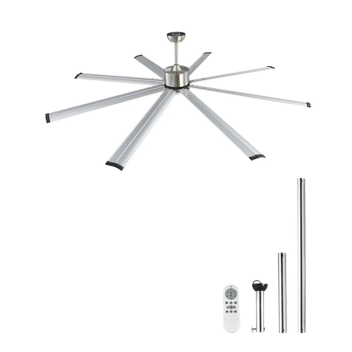 VEVOR VEVOR FR25049L 84" Ceiling Fan with Light, 6 Speed, Brushed Nickel — product photo