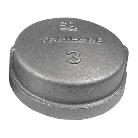 3 inch malleable iron pipe cap with threaded FNPT connection