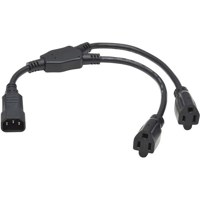 Tripp Lite Tripp Lite P002-18N-2R C14 to 2x NEMA 5-15R 13A 125V 16 AWG 18 in 46 cm video accessory — product photo