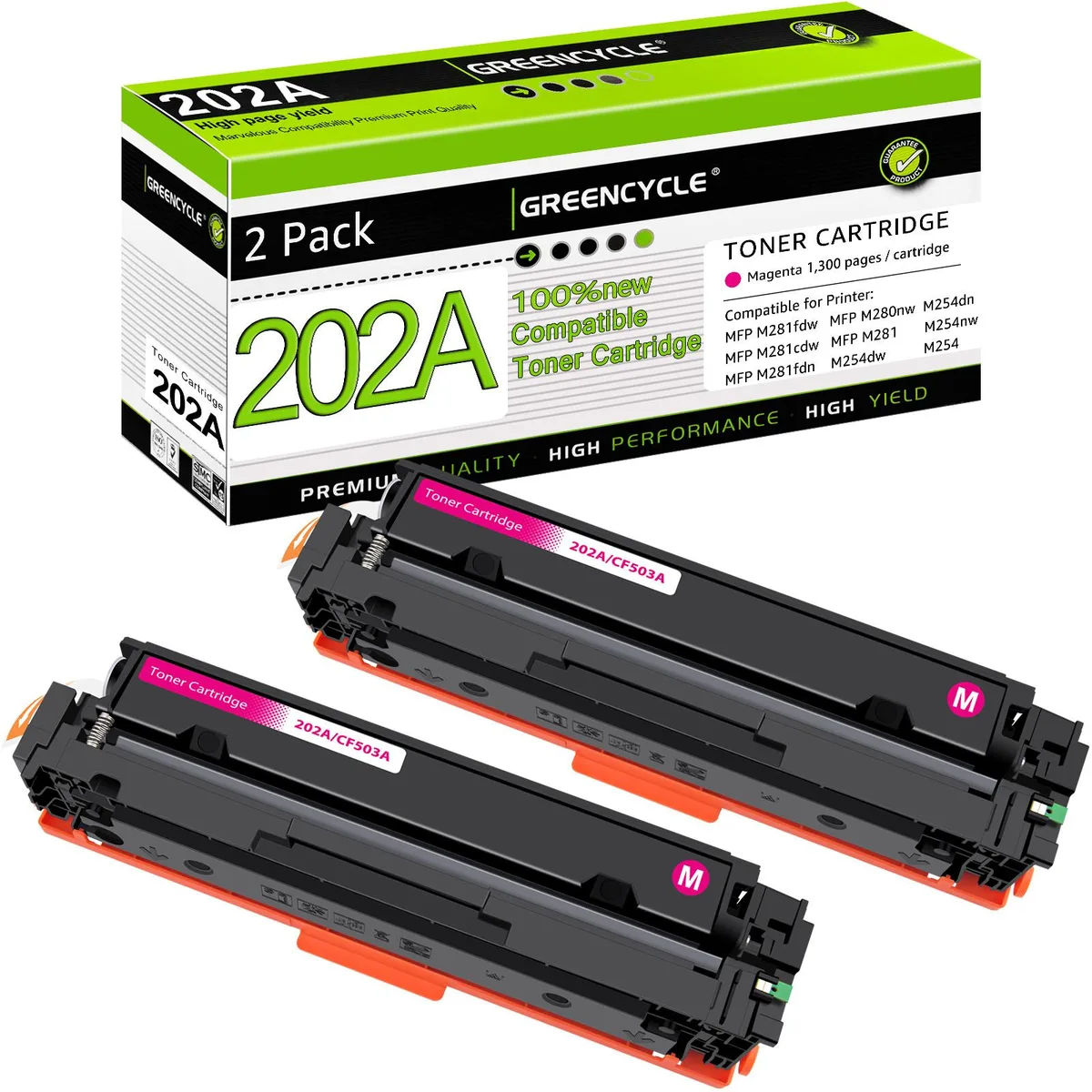 GREENCYCLE GREENCYCLE 202A Magenta Toner Cartridge 2-Pack — product photo
