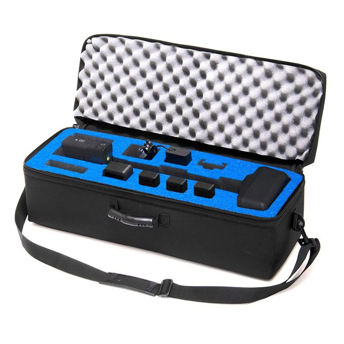 Black 800 Denier soft case with YKK zipper, rain flap, shoulder strap and rubber handle