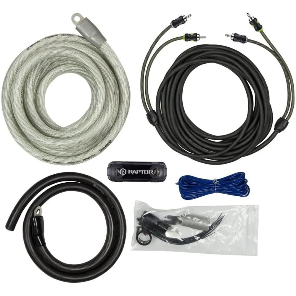 RAPTOR RAPTOR PRO SERIES 3800W 1/0 AWG Amp Kit with 17FT RCA Cable — product photo