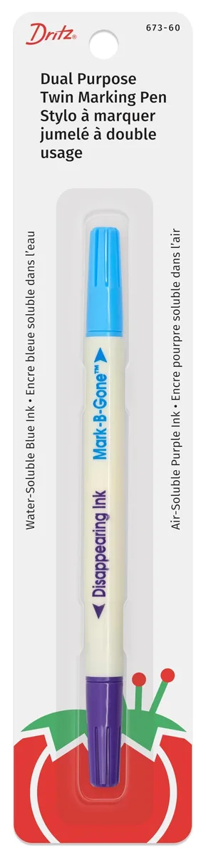  Dritz Dual Purpose Marking Pen Blue Purple 8.75 x 2.88 x 0.5 — product photo