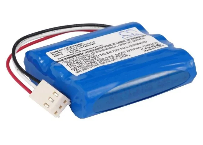 Rectangular black replacement battery with label showing model numbers