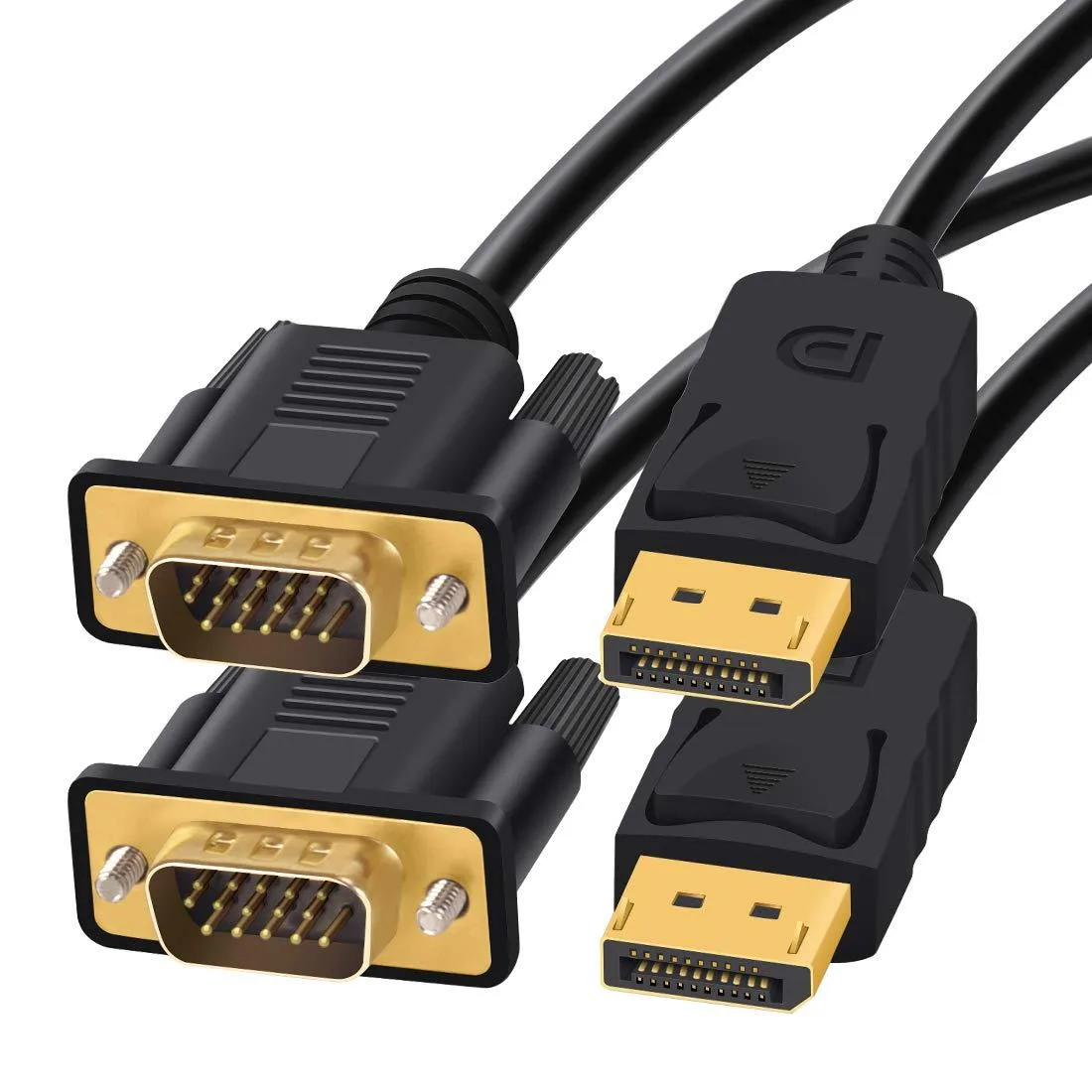 Corn Electronics Corn Electronics DisplayPort to VGA adapter 2-pack 6 ft black — product photo