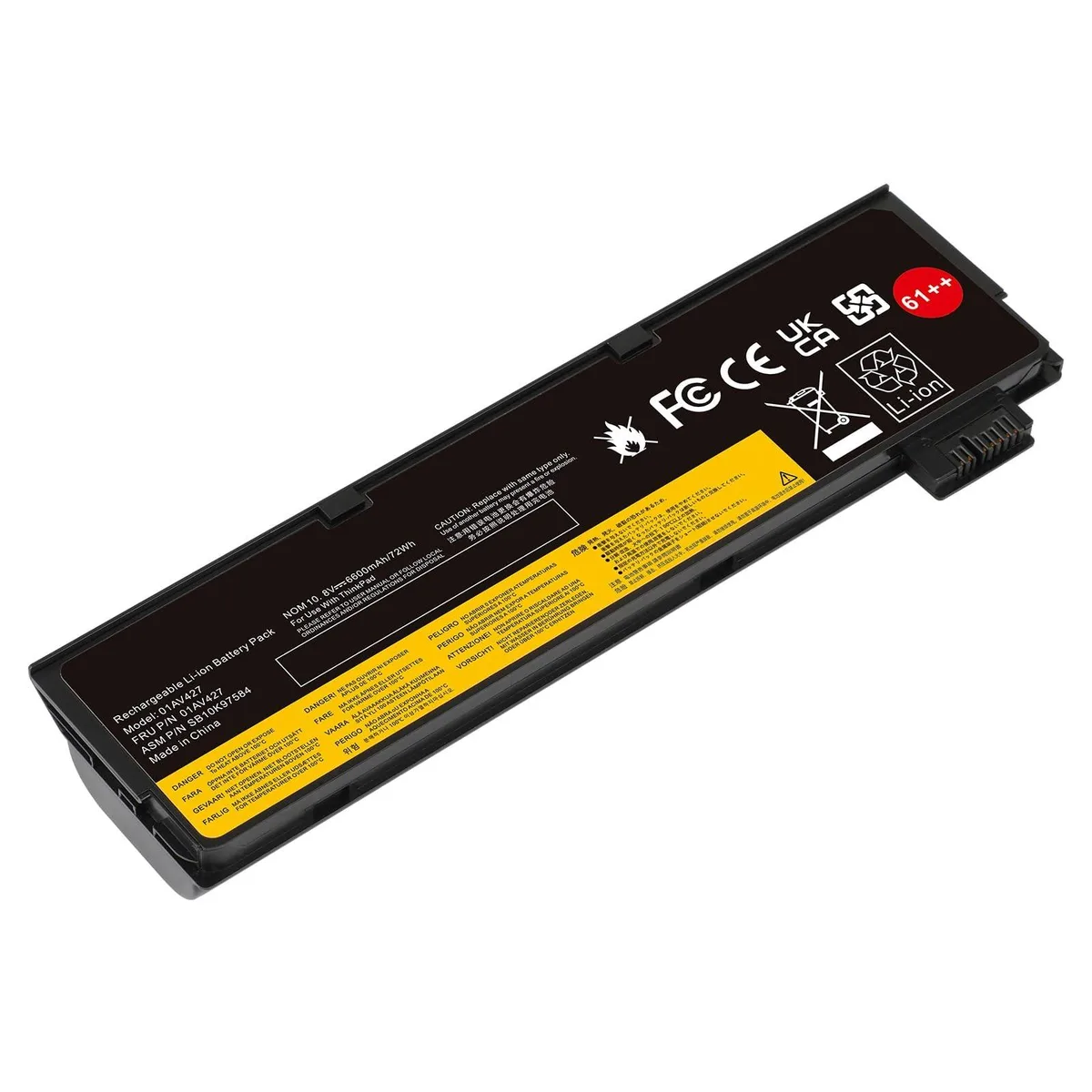 V2 Technologies V2 Technologies 72Wh 10.8V 6-Cell Battery for ThinkPad T470 T480 T570 T580 P51S P52S — product photo