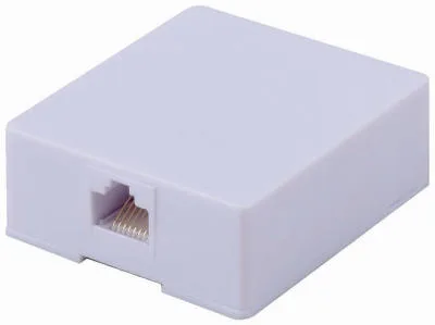 CONNECT IT CONNECT IT CPD-50506 Cat 5 RJ45 White Surface Mounted Wall Jack telephone accessory — product photo