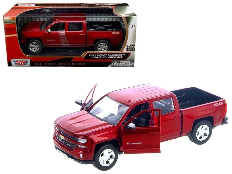 MOTORMAX MOTORMAX 2017 Chevrolet Silverado 1500 LT Z71 Crew Cab Metallic Red 1/27 Diecast Model Car — product photo