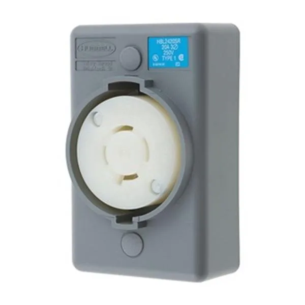 Hubbell Incorporated Hubbell Incorporated HBL2420SR 20A Twist-Lock Receptacle 3P 4W 250VAC video accessory — product photo