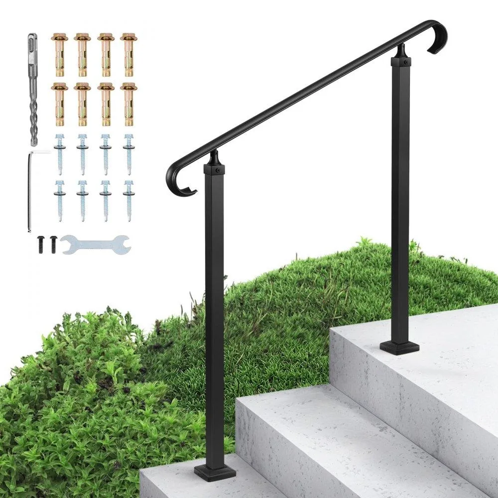 VEVOR VEVOR Handrail 2-3 Step Adjustable Carbon Steel Matte Black — product photo
