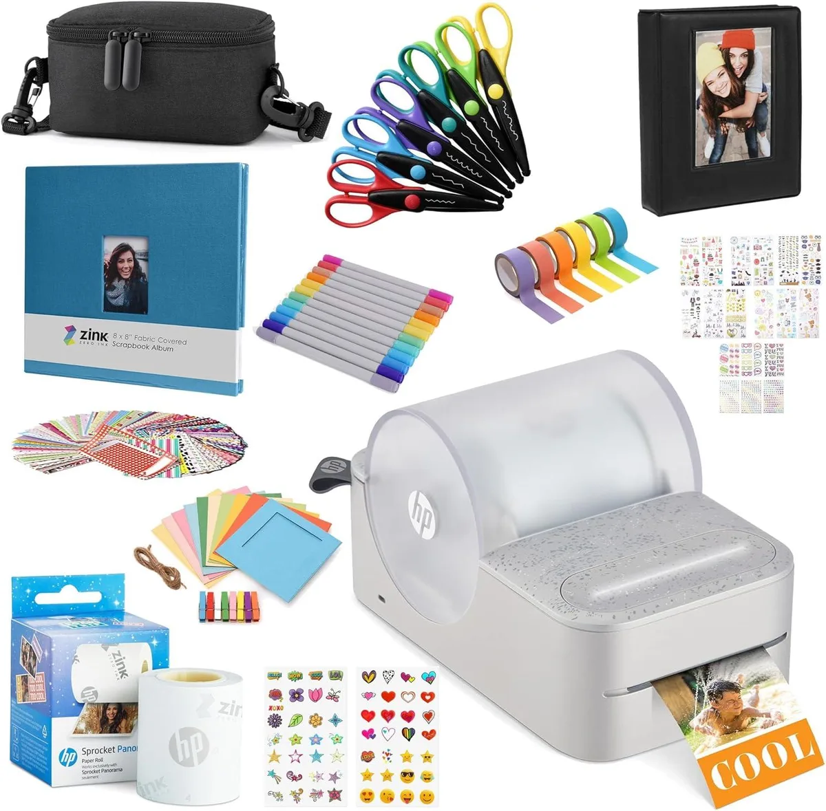 HP HP Sprocket Panorama Portable Color Label &amp; Photo Printer Craft Bundle AMZHPPANK3W — product photo