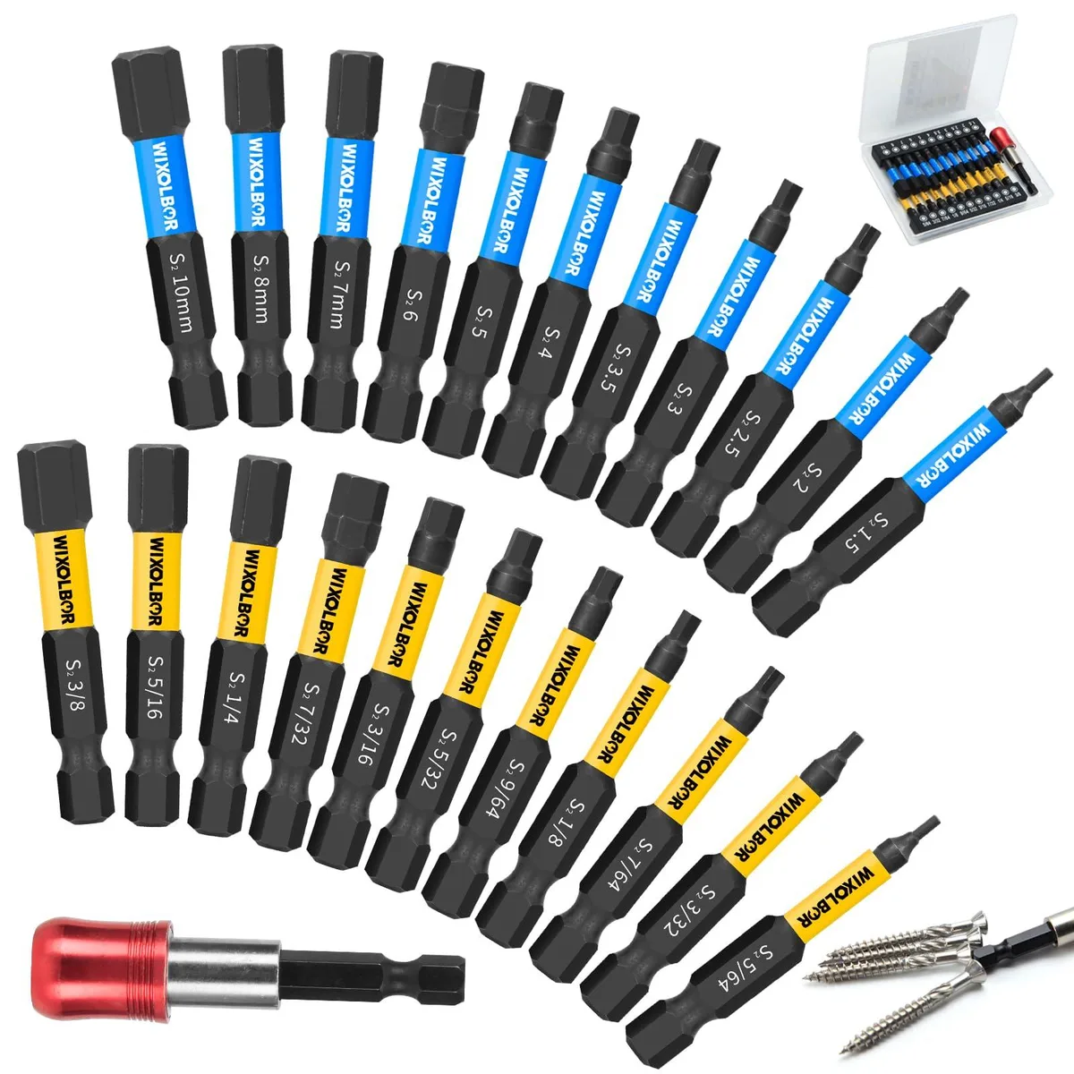 WIXOLBOR WIX021 23PCS 2 Inch Magnetic Hex Bit Set — product photo