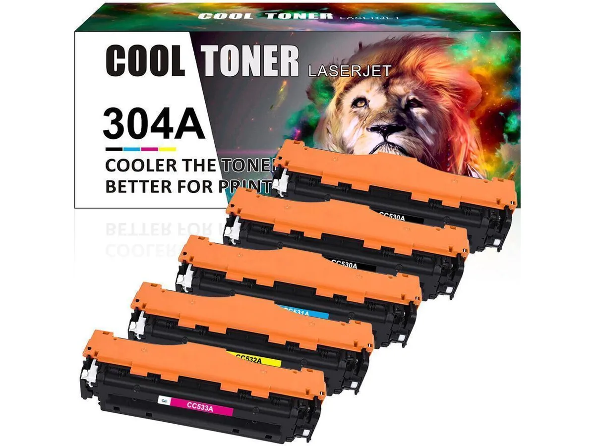 V4ink V4ink 5-Pack CC530A 304A Toner Cartridge (4 BK + 1 Each Color) — product photo