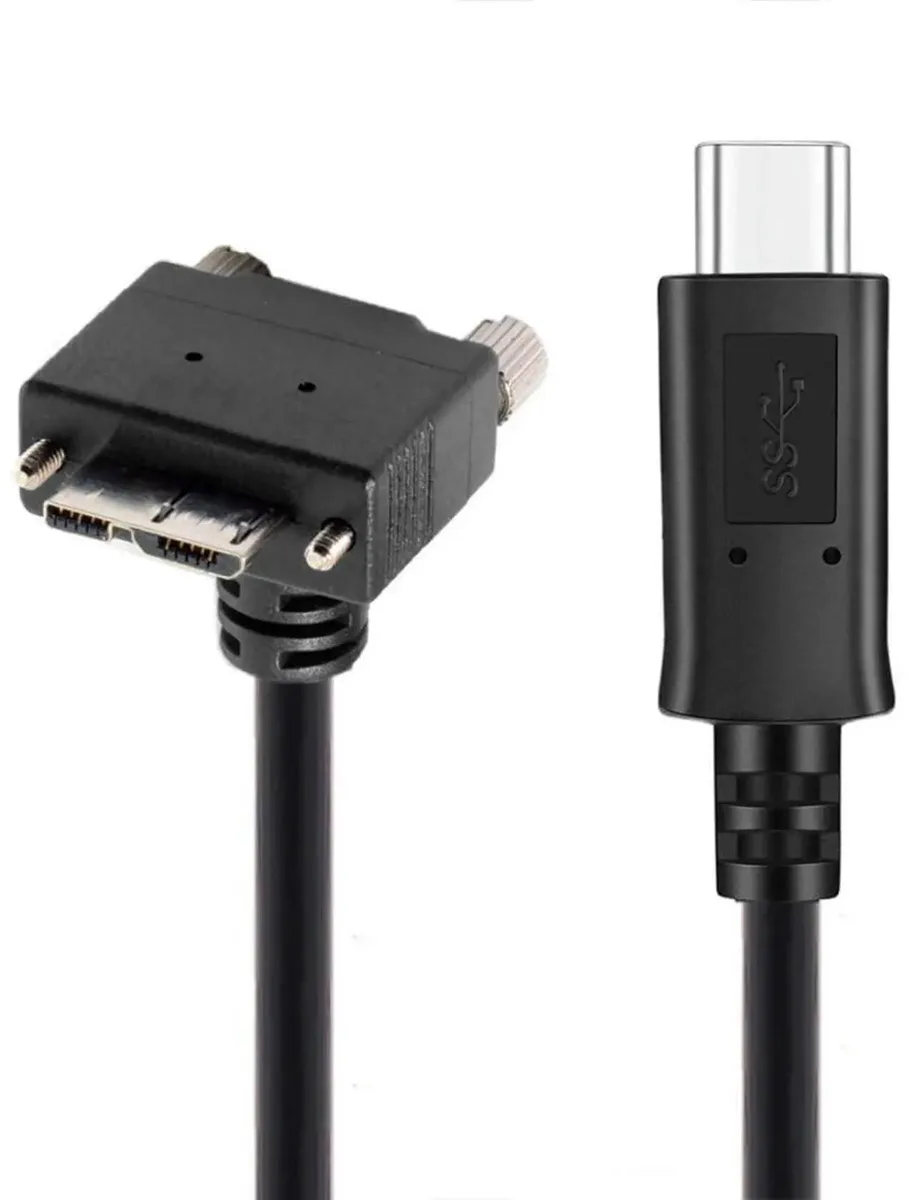 SMUGDESK SMUGDESK 90° DownAngled USB-C to Micro USB 3.0 Cable with Screw Mount — product photo