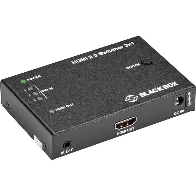 Black Box Corporation Black Box VSW-HDMI2-3X1 HDMI 2.0 4K video switch 3x1 — product photo
