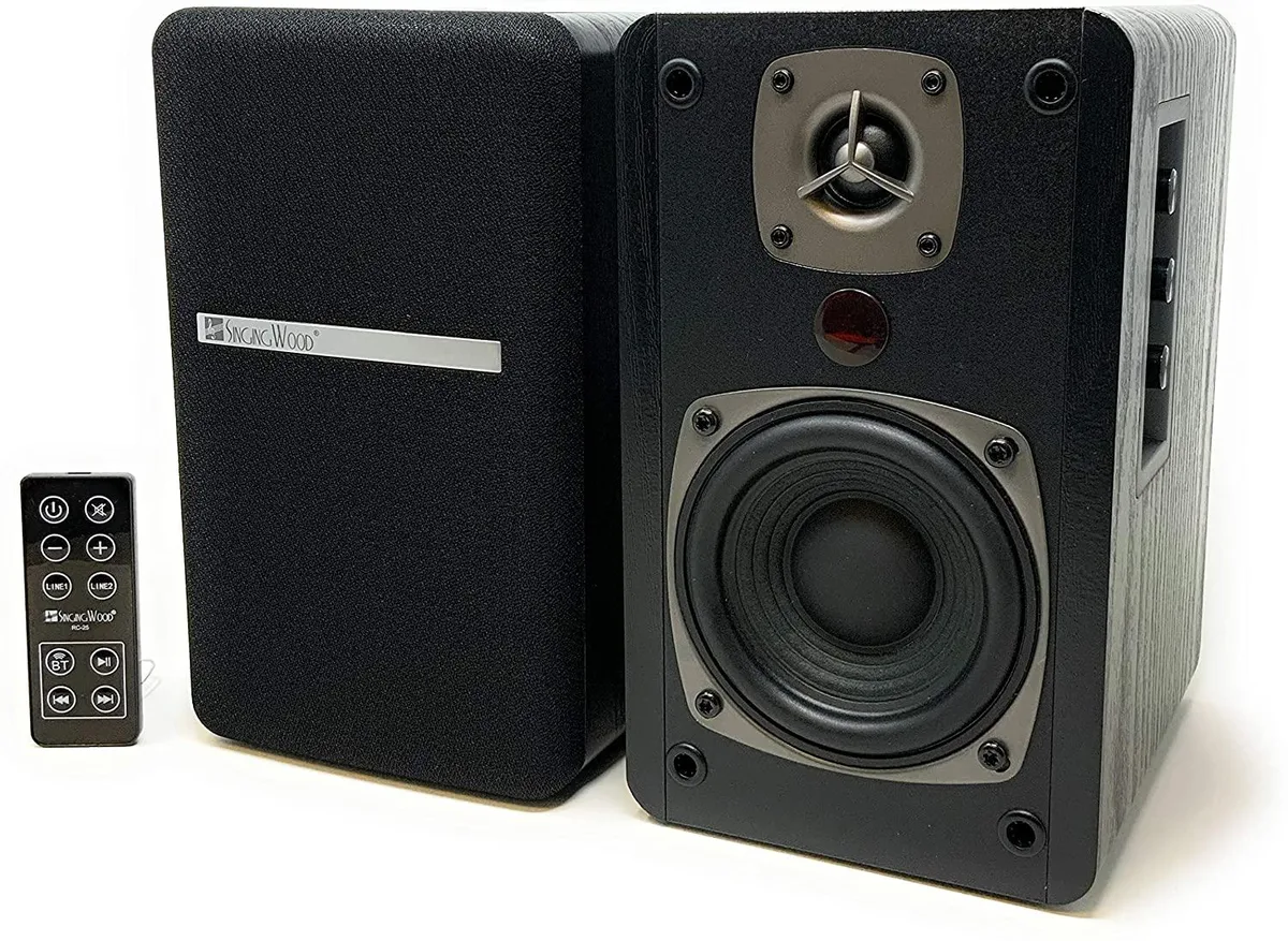 Leaderwave Leaderwave Singing Wood BT27 Black Bookshelf Speakers 54W RMS Bluetooth 4.2 — product photo