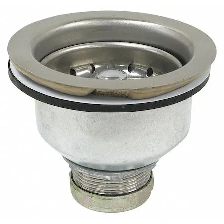 Silver stainless steel sink drain strainer round shape threaded connection