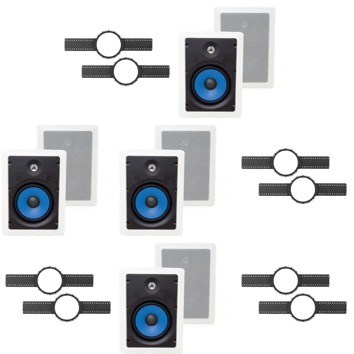 KLH KLH WK-6600 Installation Kit + Legrand MS3651 3000 Series 6.5" In-Wall Speakers (Pair) — product photo