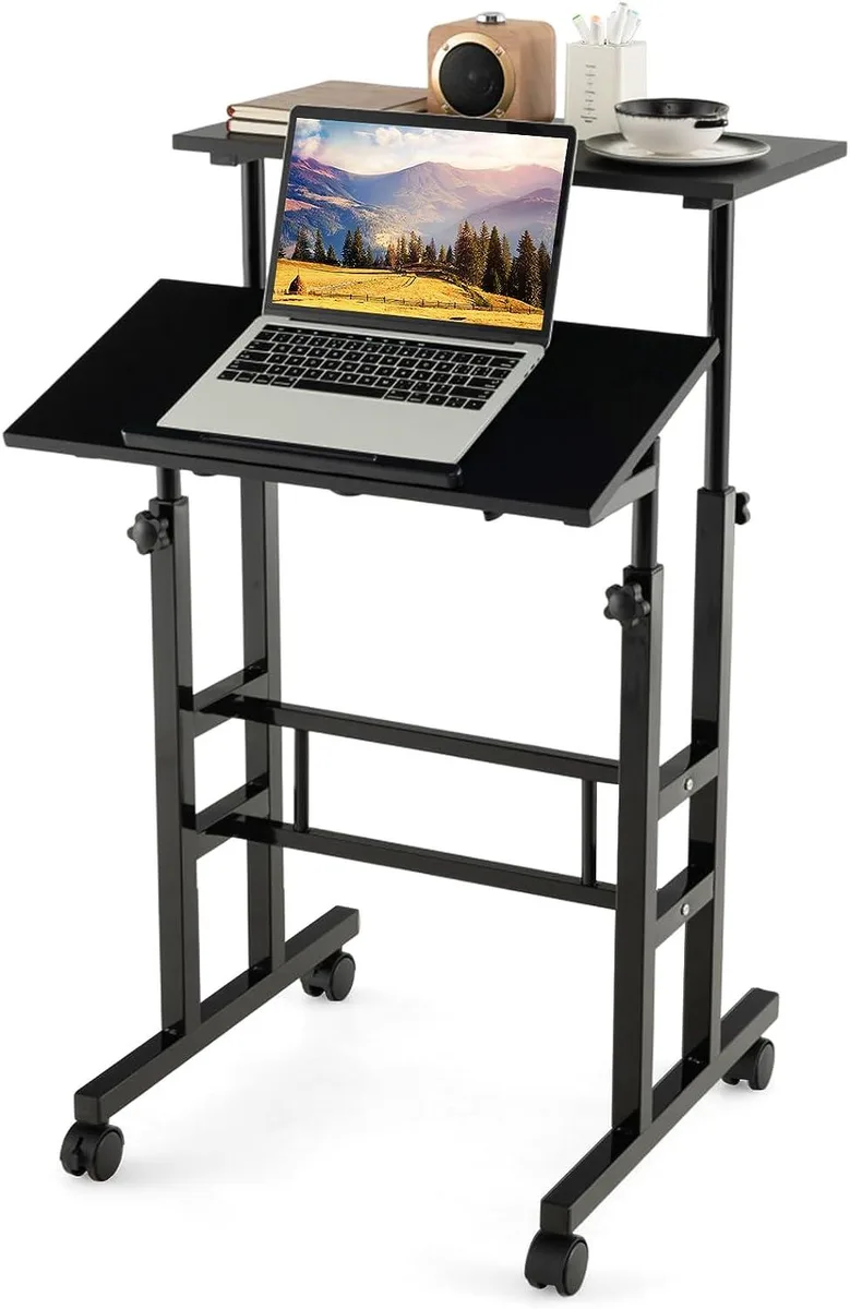 BFKK BFKK Mobile Standing Desk 24 x 12 Black — product photo