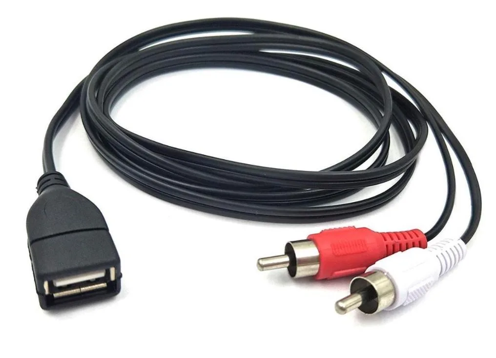 Aomoproing Aomoproing USB 2.0 Female to 2 Dual RCA Male Y Splitter Cable 1.5M — product photo