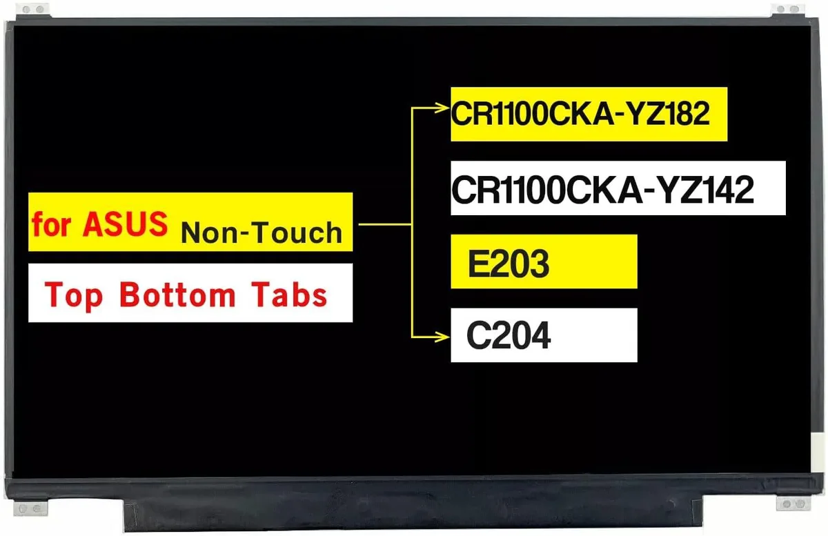 NUOLAISUN NUOLAISUN 11.6" 1366x768 30-pin non-touch LCD for ASUS CR1100 C204 E203 (top &amp; bottom tabs) — product photo
