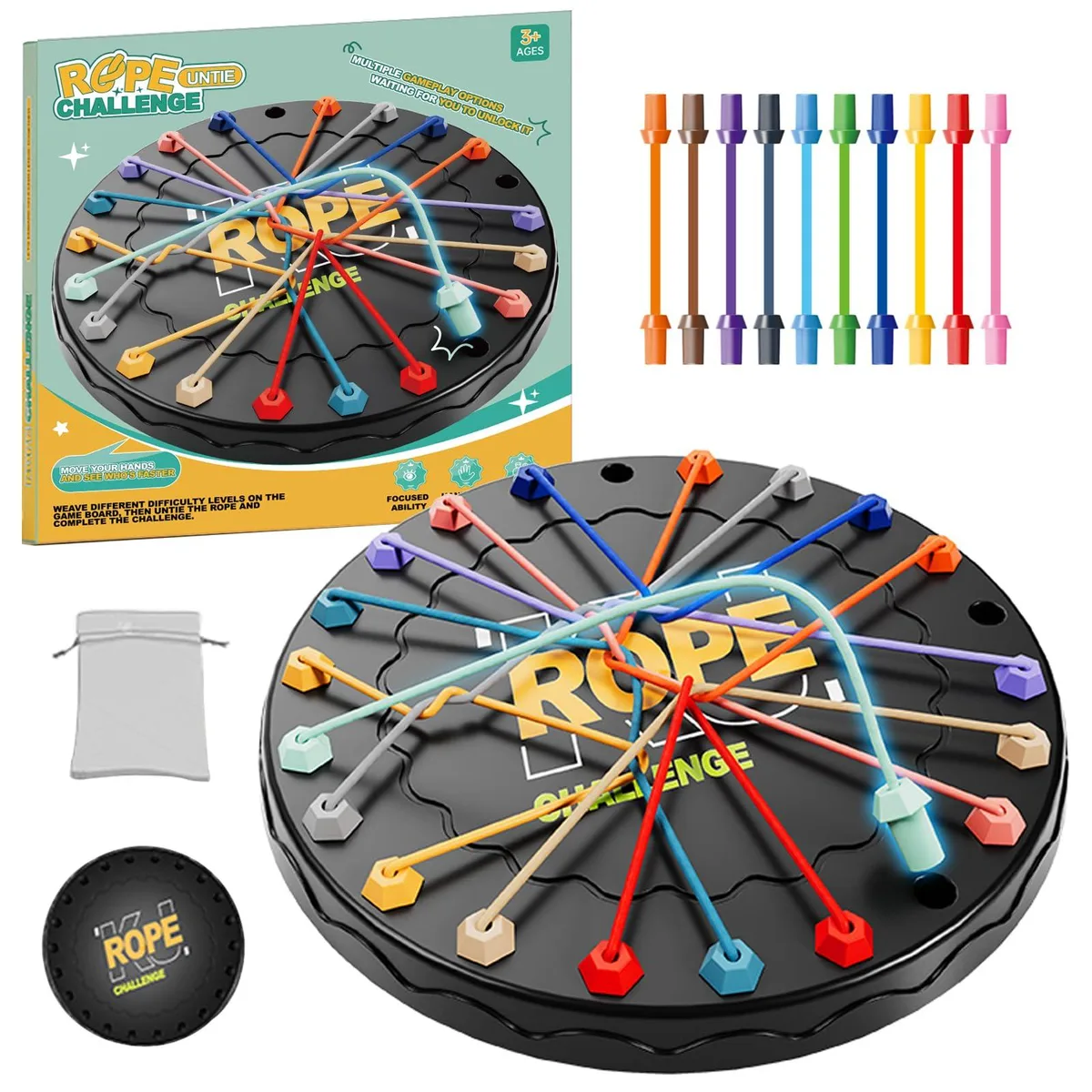  Lartoys KJ134 Rope Untangling Puzzle Game Large 8.8 in Multi-Color — product photo